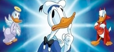 Donald Duck good and bad angels